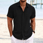 Men's Solid Color Casual Short Sleeve Shirt