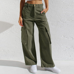 Adjustable Straight Fit Cargo Pants