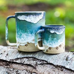 Paw Print Ocean Shoreline Mug