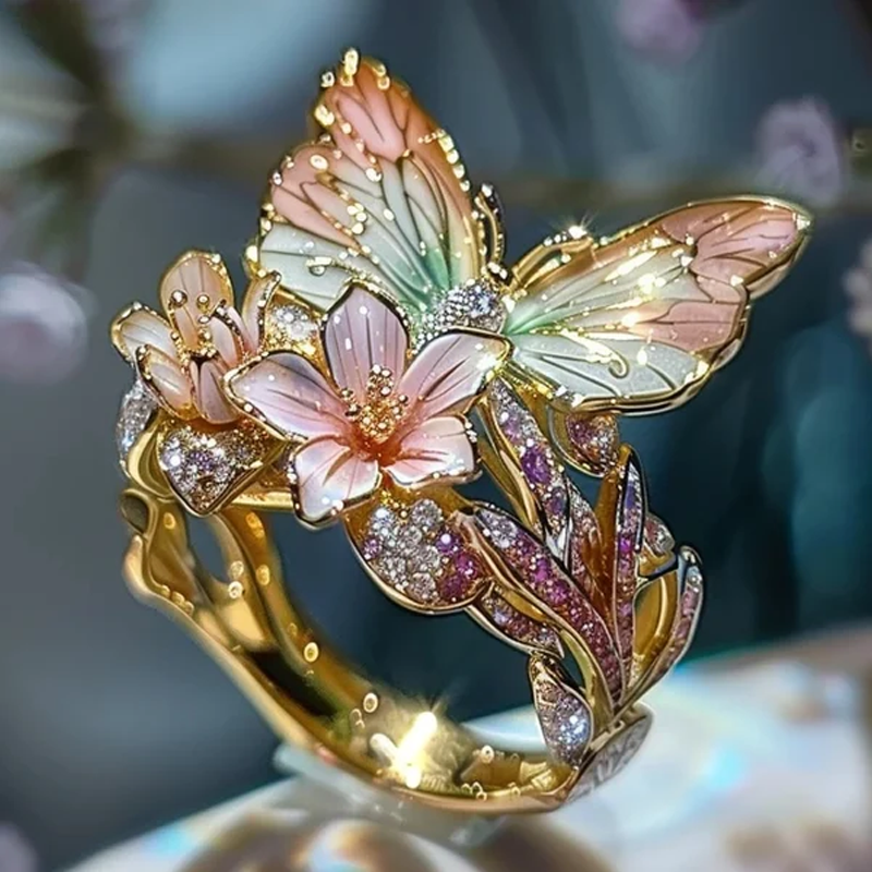 Butterfly Flower Ring