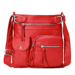 Multi-Pocket Soft PU Crossbody Bag