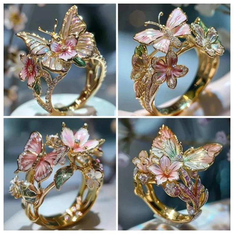 Butterfly Flower Ring