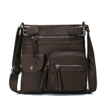 Multi-Pocket Soft PU Crossbody Bag