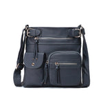 Multi-Pocket Soft PU Crossbody Bag