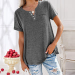 Fashion Solid Color Pocket Short Sleeve T-Shirt