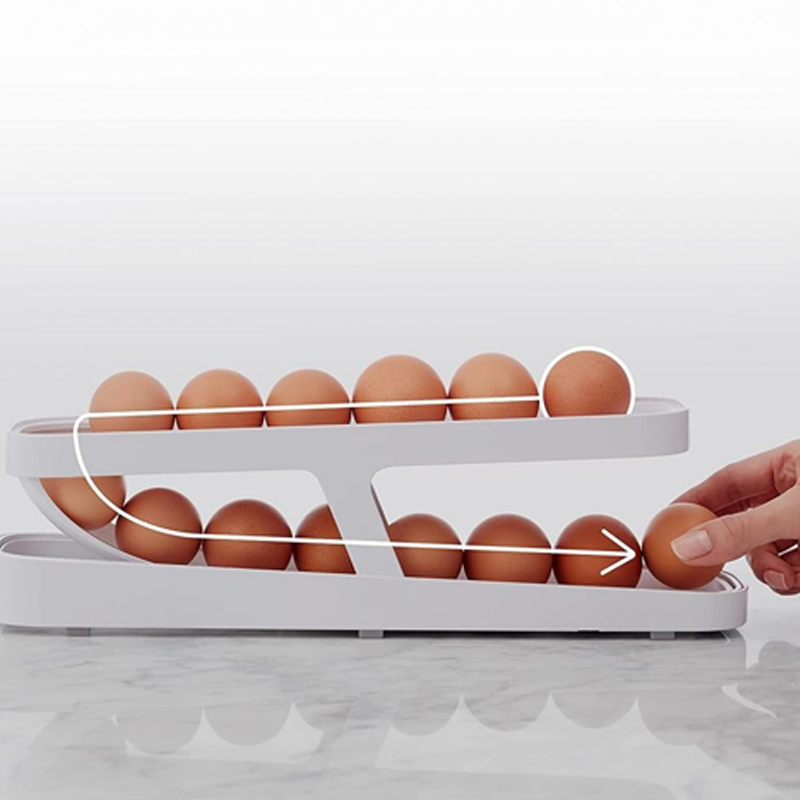 Automatic Scrolling Egg Rack Holder Storage Box