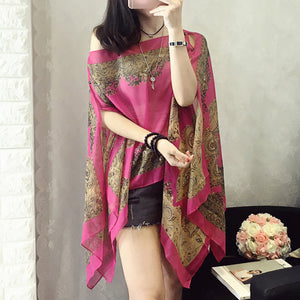 Versatile Sun Protection Chiffon Shawl