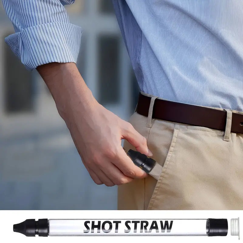 Portable Plastic Drinkware Shot Straw