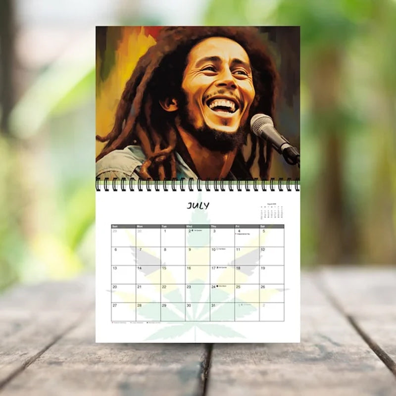 Bob Marley 2025 Wall Calendar 12 Monthly Payments 