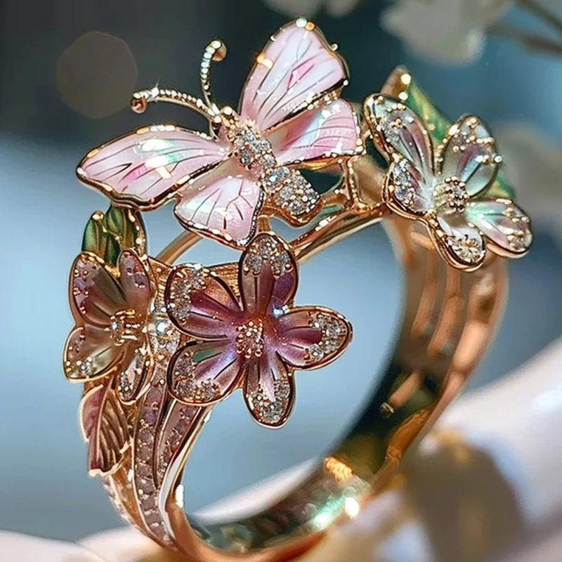 Butterfly Flower Ring