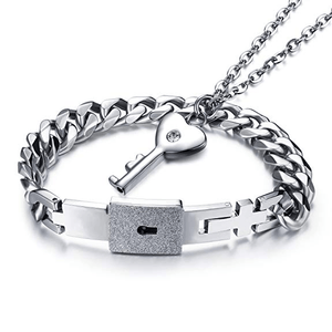 Heart Lock Bracelet &amp; Necklace