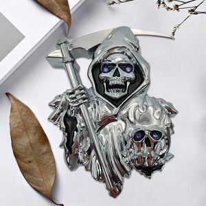 Grim Reaper 3D Peel and Stick Car Decal Emblem