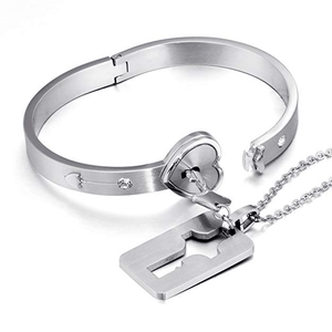 Heart Lock Bracelet &amp; Necklace