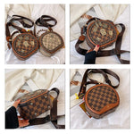 Fashion Retro Bear Badge Print Leather Handbags