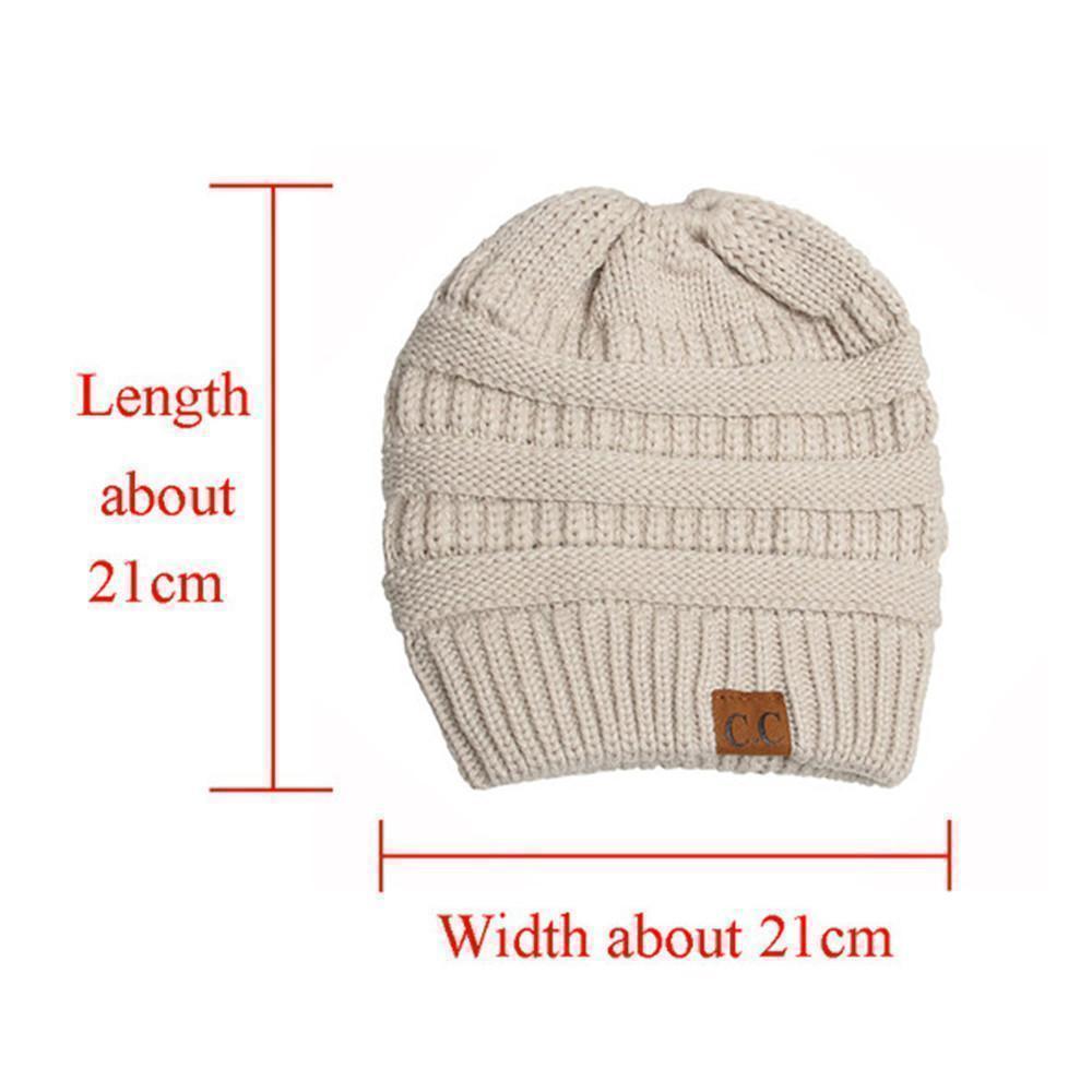 Soft Knit Ponytail Beanie Hat