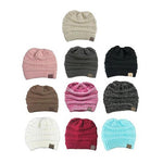 Soft Knit Ponytail Beanie Hat