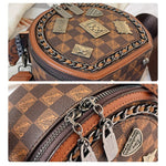 Fashion Retro Bear Badge Print Leather Handbags