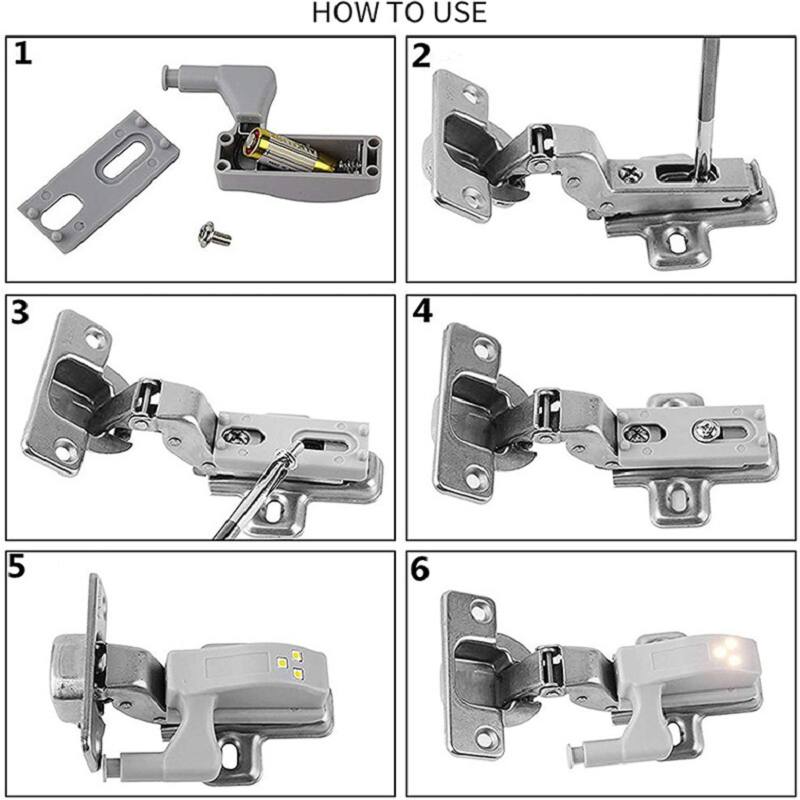 Inner Hinge LED Sensor Light For Kitchen Bedroom(5 pcs)