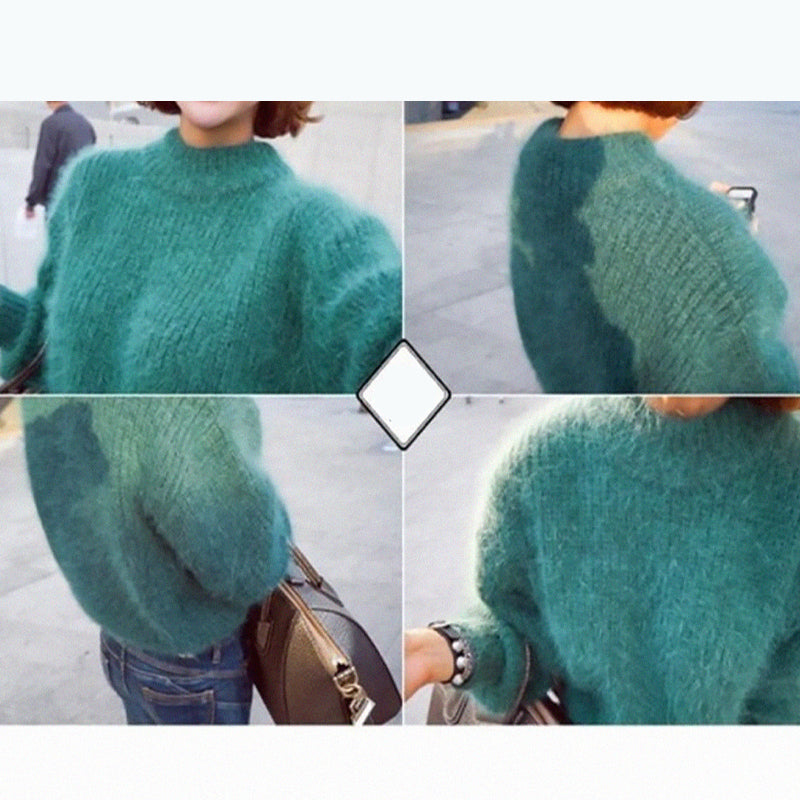 Loose Solid Color Knit Sweater