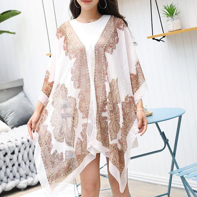 Versatile Sun Protection Chiffon Shawl