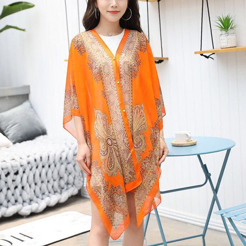 Versatile Sun Protection Chiffon Shawl