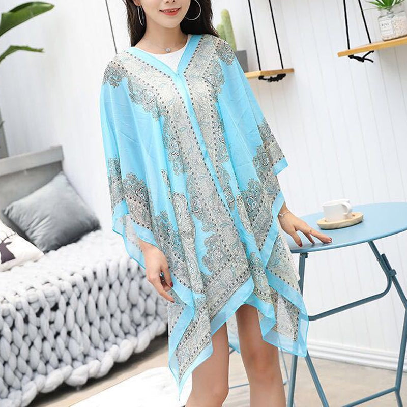 Versatile Sun Protection Chiffon Shawl