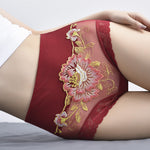 High Waist Lace Embroidered Panties