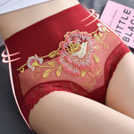 High Waist Lace Embroidered Panties