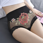 High Waist Lace Embroidered Panties