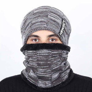 Knitted Warm Beanie Hat And Scarf Set