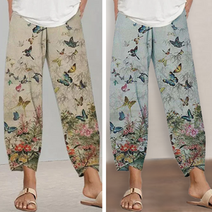 Women's Butterfly Print Trousers