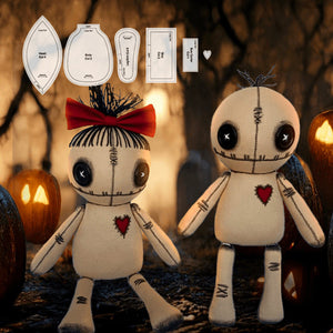 Stuffed Voodoo Doll Sewing Template Set