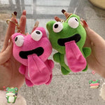 Cute Plush Animal Keychain Sticking out Tongue Frog