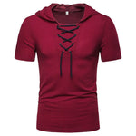 Men's casual summer drawstring t-shirt