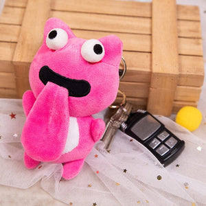 Cute Plush Animal Keychain Sticking out Tongue Frog