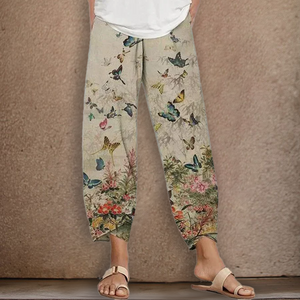 Women's Butterfly Print Trousers