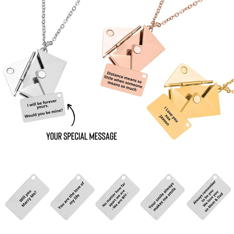 Mother's Day Gift-Custom Love Letter Envelope Necklace