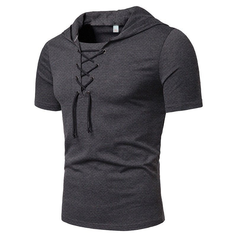 Men's casual summer drawstring t-shirt