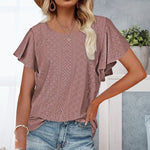 T-Shirt With Ruffle Sleeves