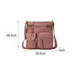 Multi-Pocket Soft PU Crossbody Bag