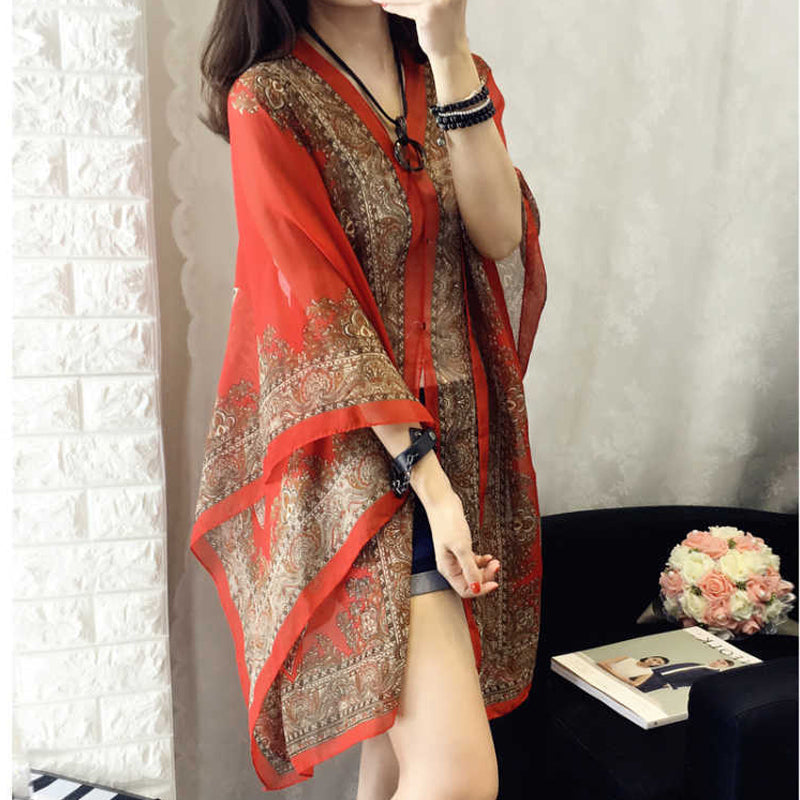 Versatile Sun Protection Chiffon Shawl