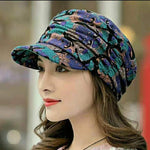 Floral Pleated Short Brim Cap