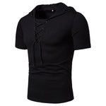 Men's casual summer drawstring t-shirt