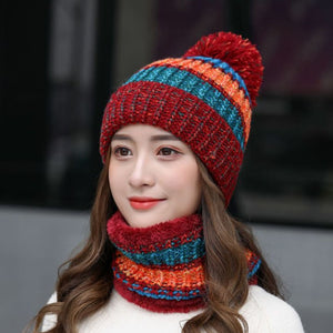 Winter Cute Hat Scarf Set