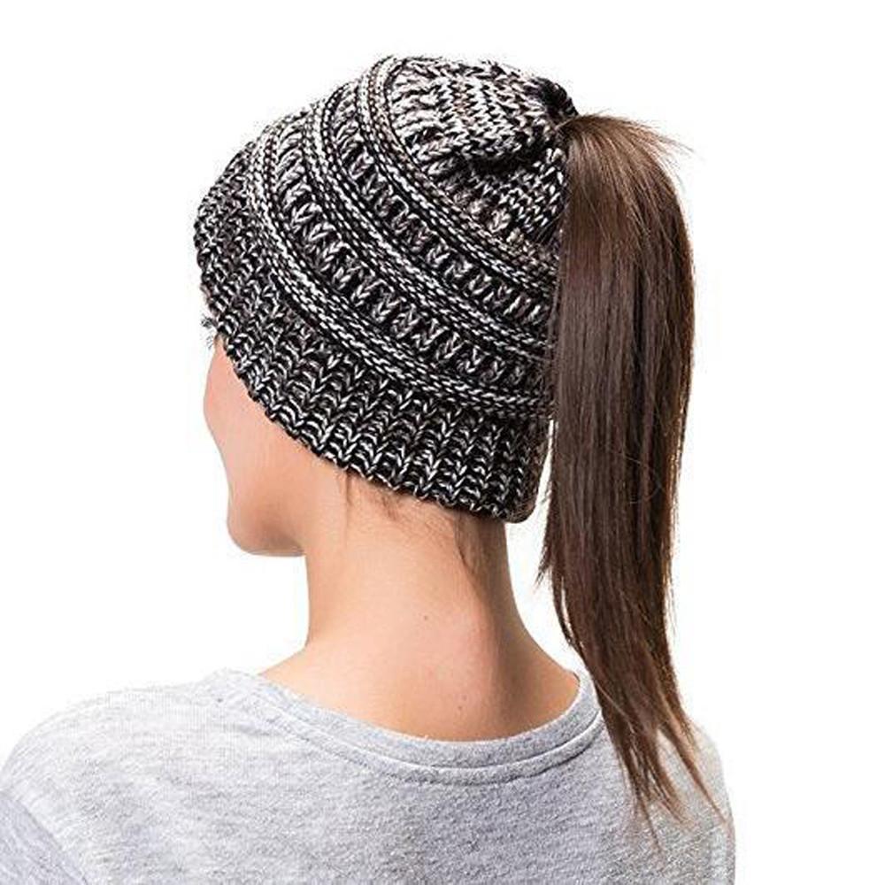 Soft Knit Ponytail Beanie Hat