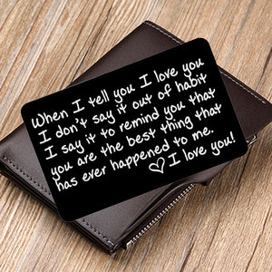 I Love You Mini Laser Engraved Wallet Card