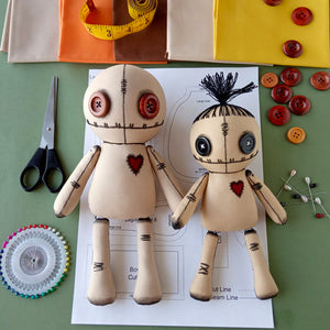 Stuffed Voodoo Doll Sewing Template Set