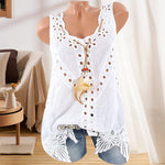 Women's All-match Round Neck Lace Hollow Camisole