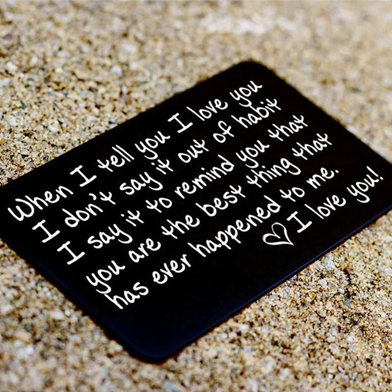 I Love You Mini Laser Engraved Wallet Card