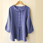 Women's Cotton Linen Seven Sleeve Shirt